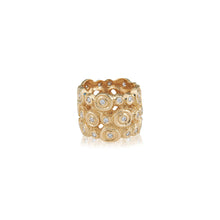 triple layer happy circles ring with diamonds