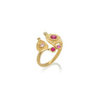 double embrace ring with pink sapphires and diamonds