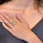 Rectangular Australian Boulder Opal Ring with Diamonds