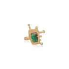 rectangular Australian boulder opal ring with diamonds