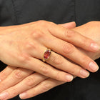 Oval Pink Tourmaline Ring with Diamonds