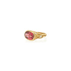 Oval Pink Tourmaline Ring with Diamonds