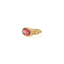 Oval Pink Tourmaline Ring with Diamonds