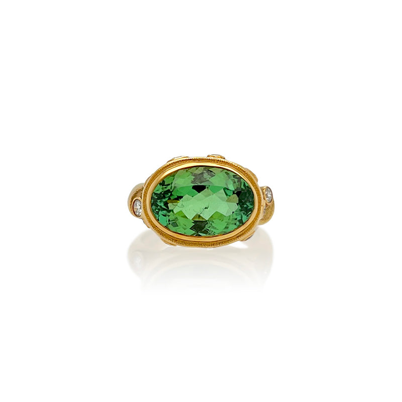 "Reef" Ring Vibrant Green Tourmaline