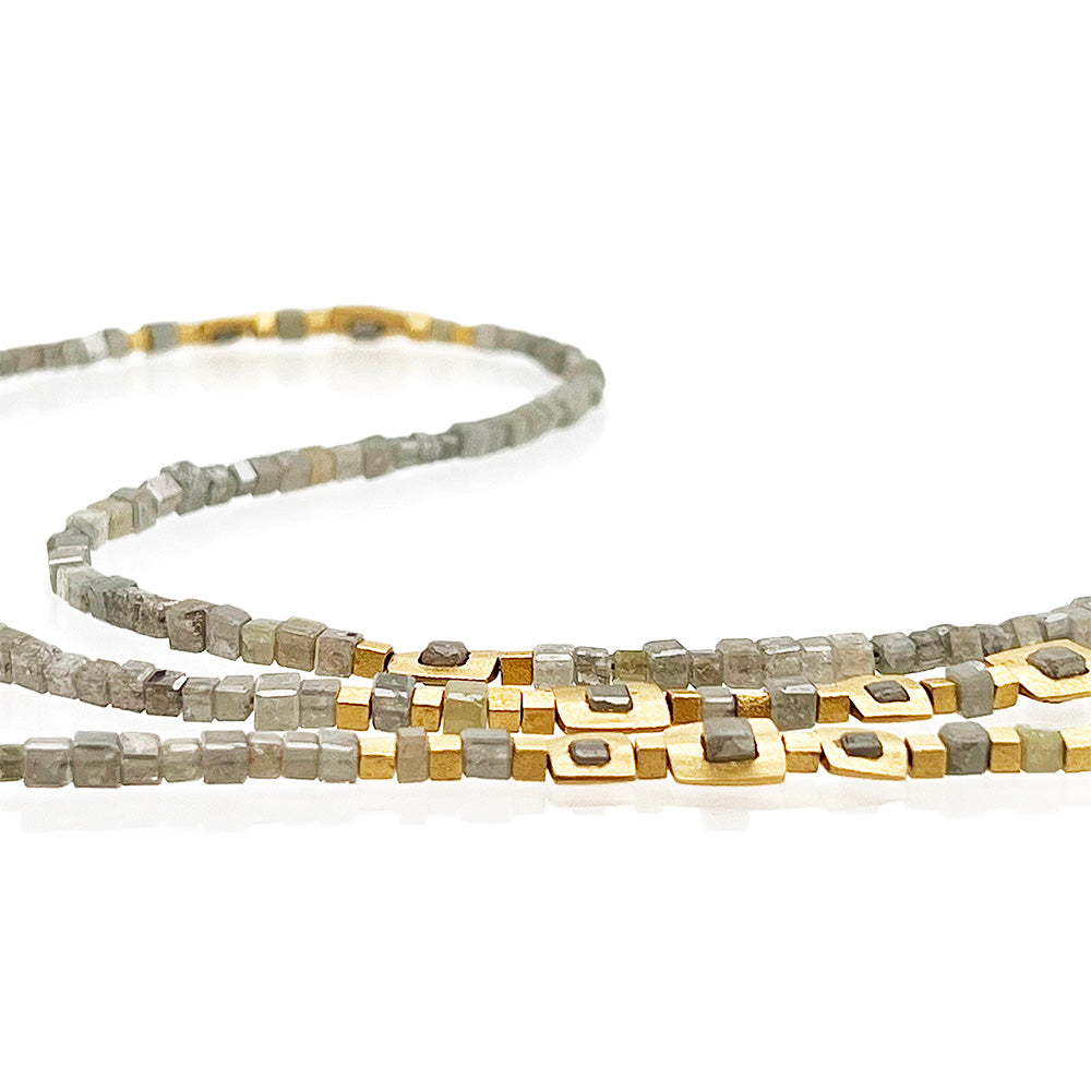 grey cube diamond window necklace