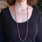 Matte Finish Pink Tourmaline Necklace