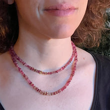 Matte Finish Pink Tourmaline Necklace