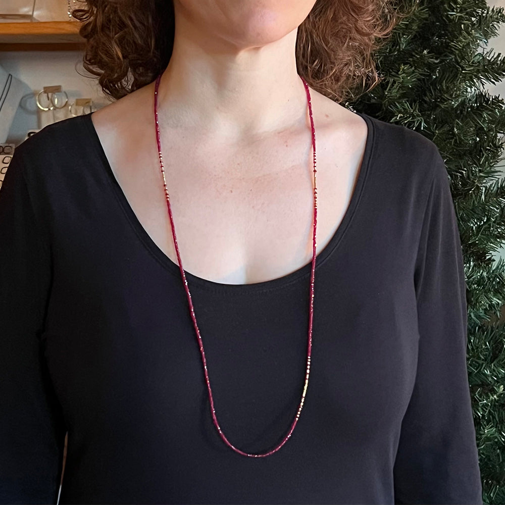 Rondell Ruby Beaded Necklace