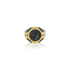 18K and Oxidized Sterling Silver Coin Ring