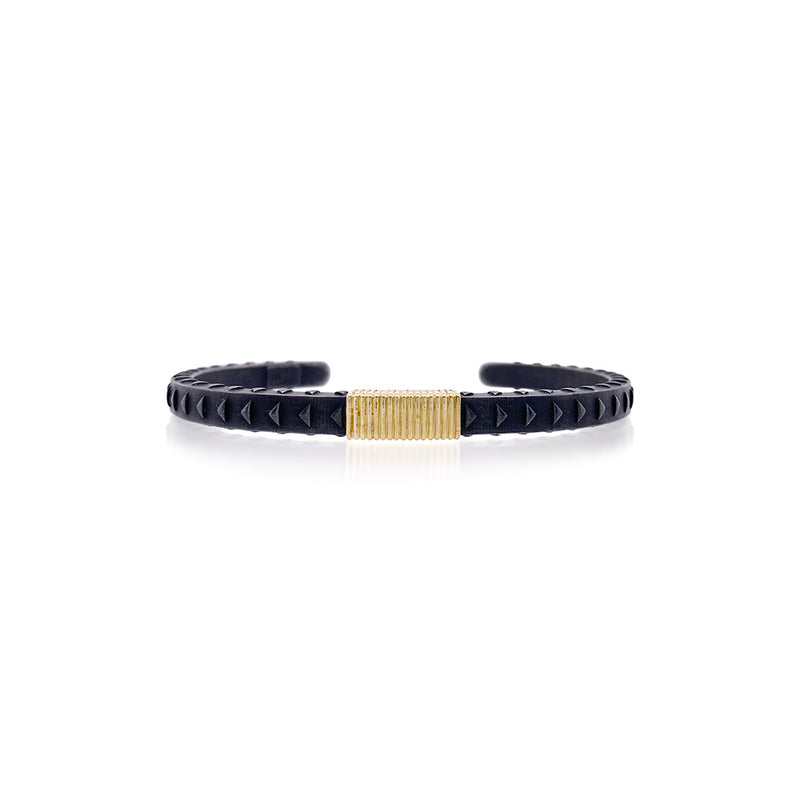 "High Voltage" Cuff Bracelet with Hand-Wrapped 18K Gold