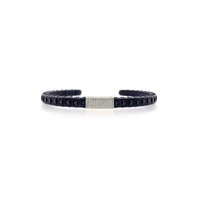 "High Voltage" Cuff Bracelet with Hand-Wrapped Platinum