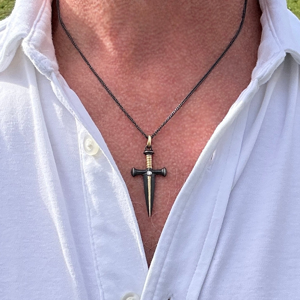 Dagger Pendant with Diamond