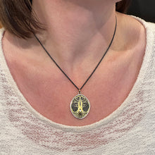 “Tree of Life” Pendant Necklace with Blue Green Sapphire and Diamond