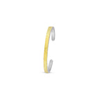 18k yellow cuff with oxidized sterling silver