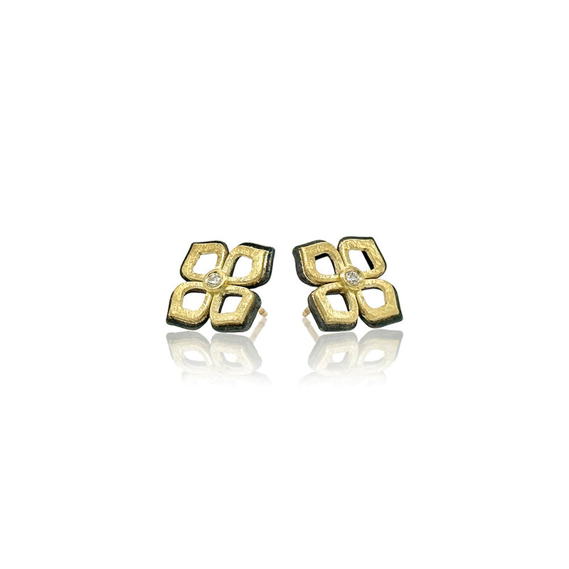 "Fleur" Earrings in 18K and Sterling Silver