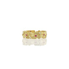 flower ring with rubies and diamonds