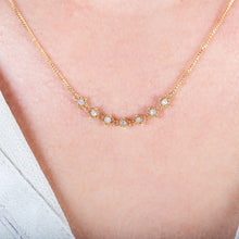 Petite Textile Silver Diamond Necklace