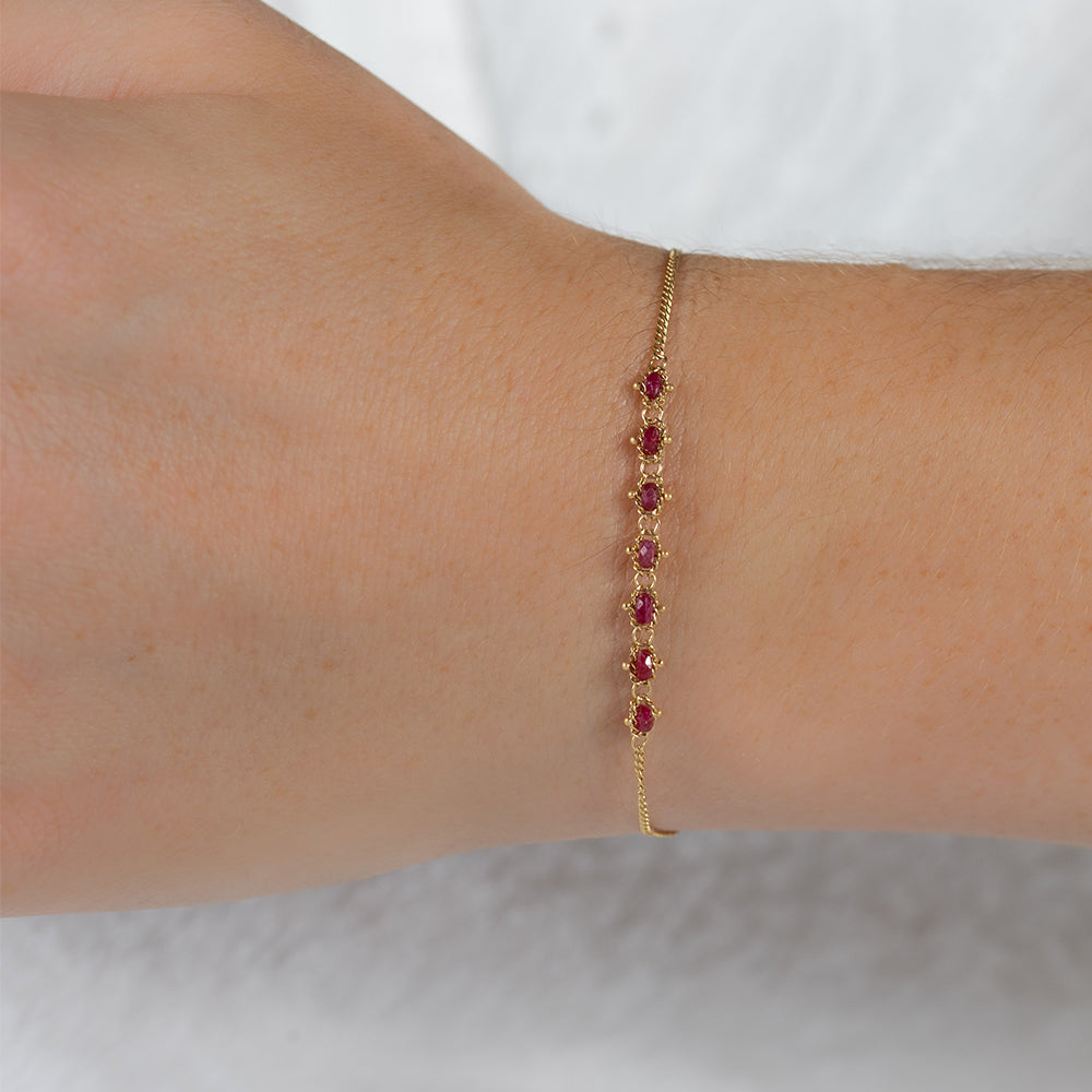 Petite Textile Ruby Bracelet