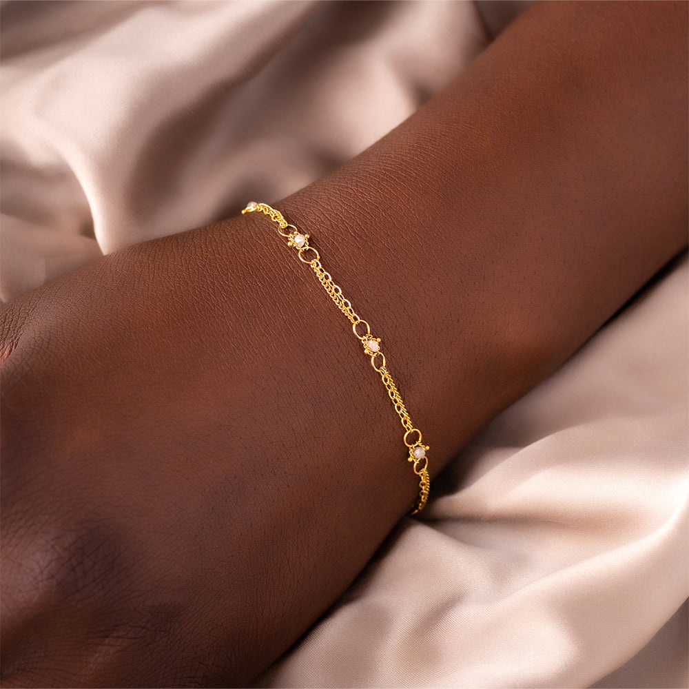 Whisper Chain Silver Diamond Bracelet