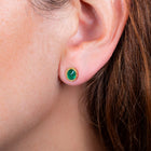 One-Of-A-Kind Oval Emerald Post-Back Earrings