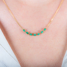 Petite Textile Emerald Necklace