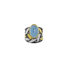 aquamarine and leaves ring