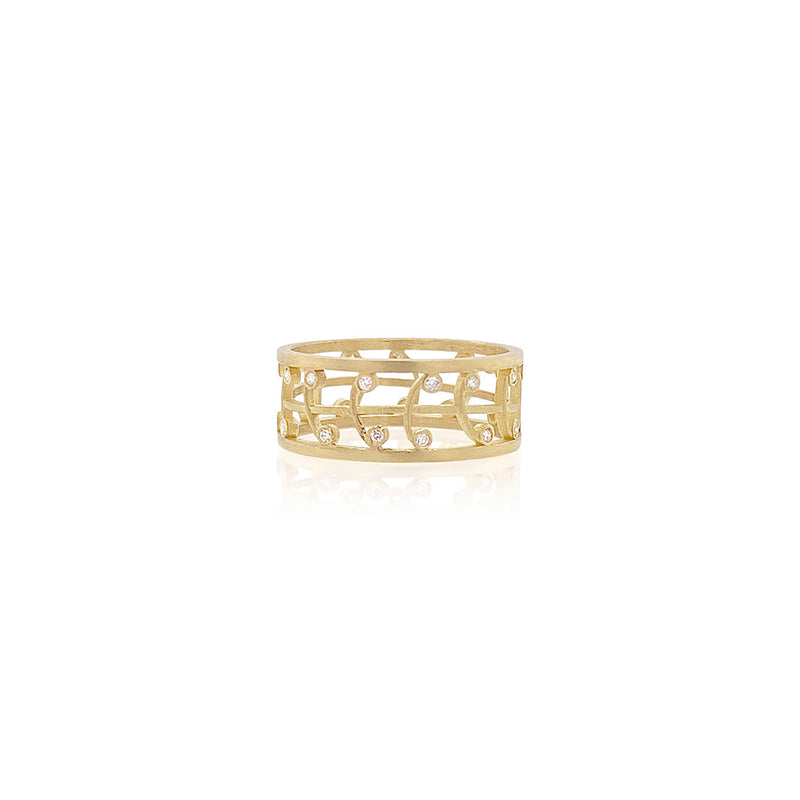 Fern Ring with Diamonds
