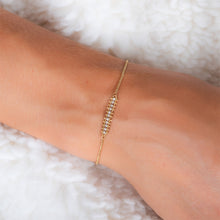 Textile Row Silver Diamond Station Bracelet