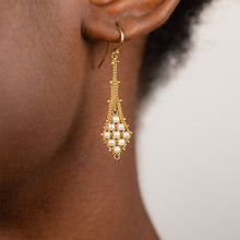 Textile Drop Freshwater Pearl Earrings