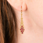 Textile Drop Ruby Earrings