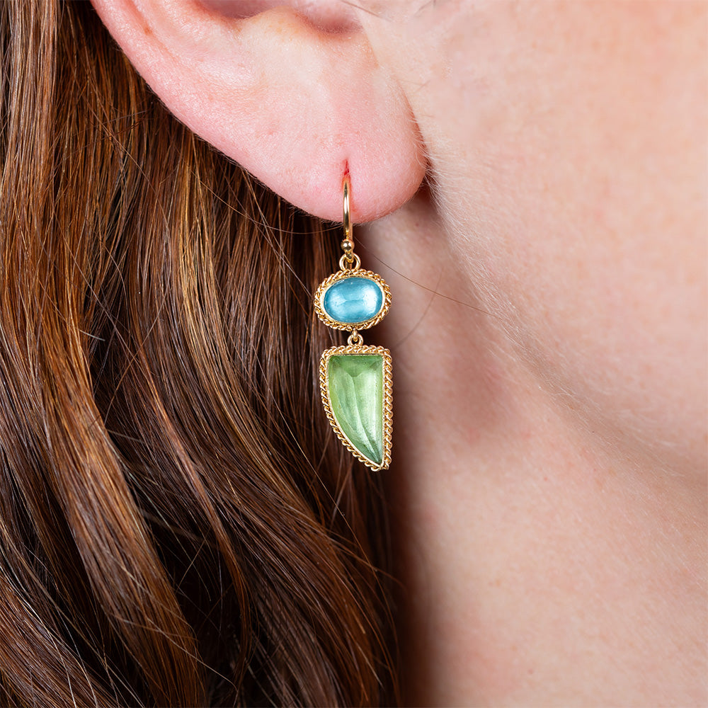 One-Of-A-Kind Apatite and Peridot Earrings