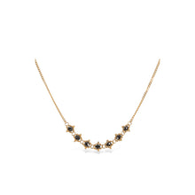 Petite Textile black diamond necklace, 0.7 cts, chain is 18k yellow gold and is __" long.