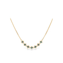 Petite Textile blue diamond necklace, approximately 0.7 cttw, chain is 18k yellow gold and is __" long.