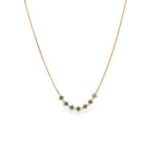 Petite Textile Blue Diamond Necklace