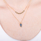 Petite Textile Blue Diamond Necklace