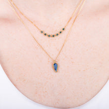 Petite Textile Blue Diamond Necklace