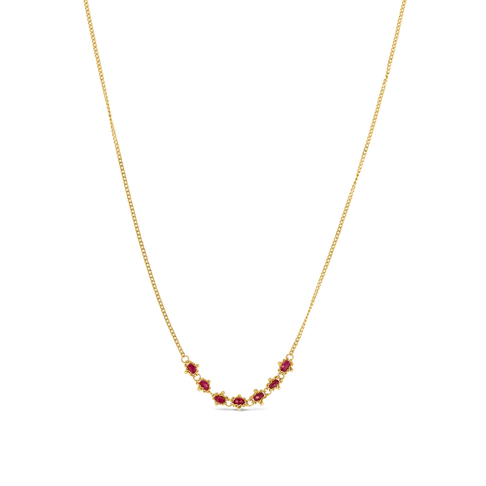 Petite Textile Ruby Necklace