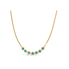 Petite Textile turquoise necklace, approximately 0.7 cttw, chain is 18k yellow gold and is __" long.