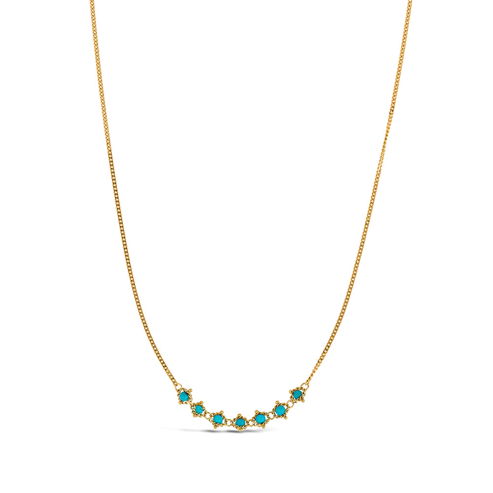 Petite Textile Turquoise Necklace