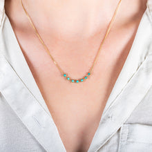 Petite Textile Turquoise Necklace