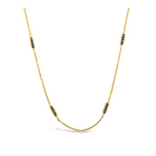 Textile Station double chain blue diamond necklace, approximately 1.4 cttw, chain is 18k yellow gold and is ___" long.