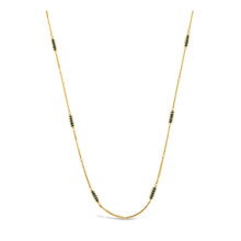 Textile Station Double Chain Blue Diamond Necklace