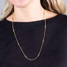 Textile Station Double Chain Blue Diamond Necklace
