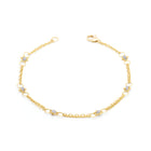 "Whisper Chain" silver diamond bracelet with approximately .60 cttw, in 18k yellow gold with a lobster clasp. Bracelet is 7" long x 3/16" wide (4mm).