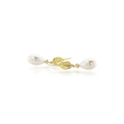 Pear-Shaped Freshwater Pearl Earrings with French Wire Leaf Tops