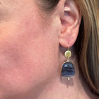 Blue Sapphire Rose Cut Drop Earrings