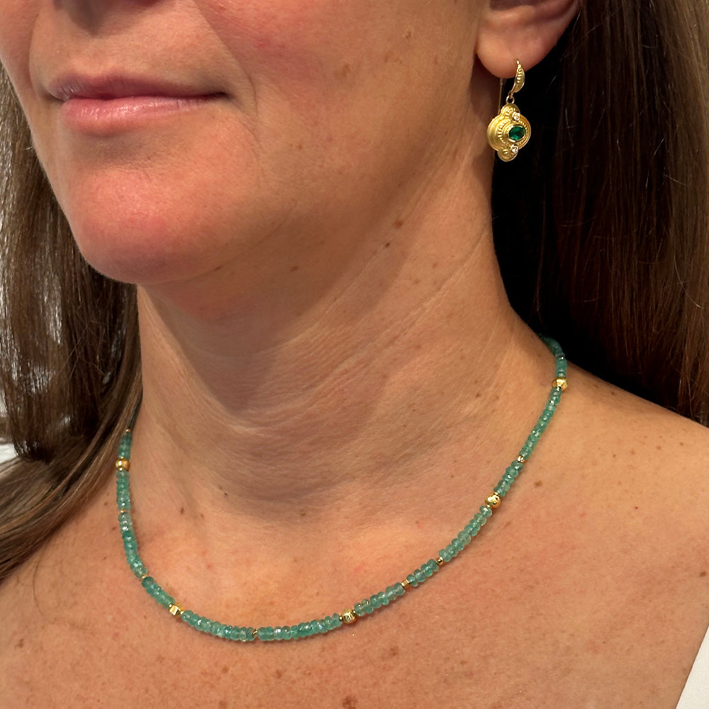 faceted emerald necklace