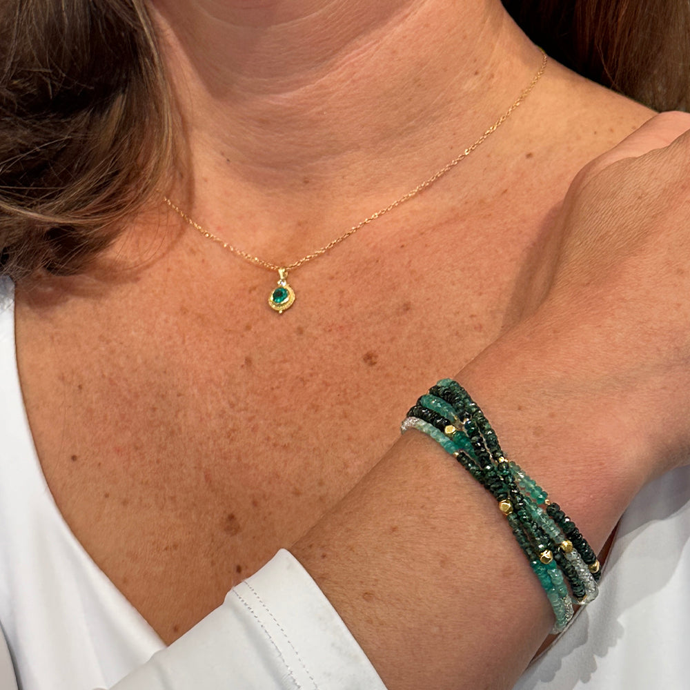 Ombre Emerald Multi-Wrap Bracelet