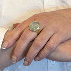 Large Oval Silky Blue Aquamarine Ring