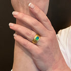 lightning ridge opal in blades of grass ring